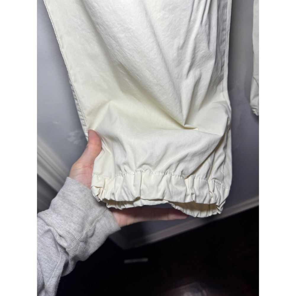 Uniqlo Women Cream Cotton Nylon Cargo Jogger Pants Off White Large 468583 - Picture 4 of 5